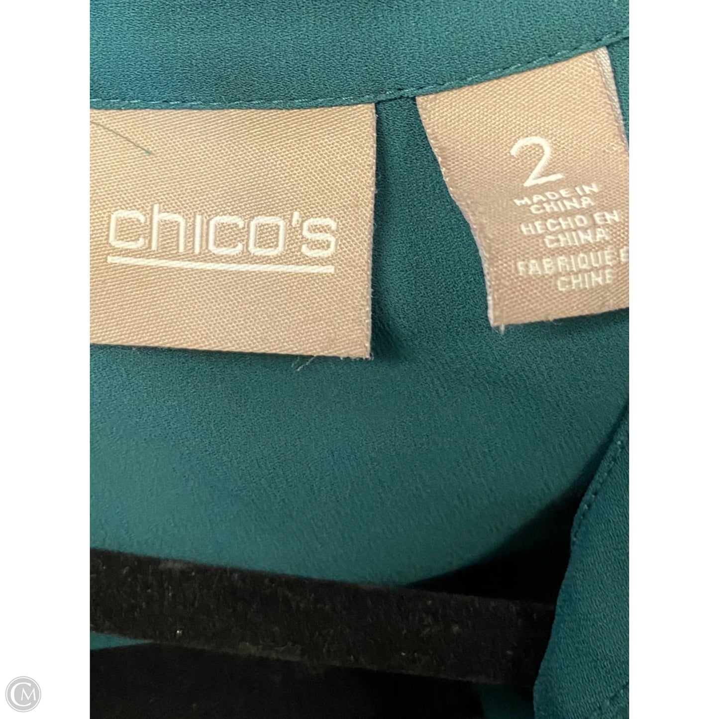 Blouse Long Sleeve By Chicos In Green, Size: L