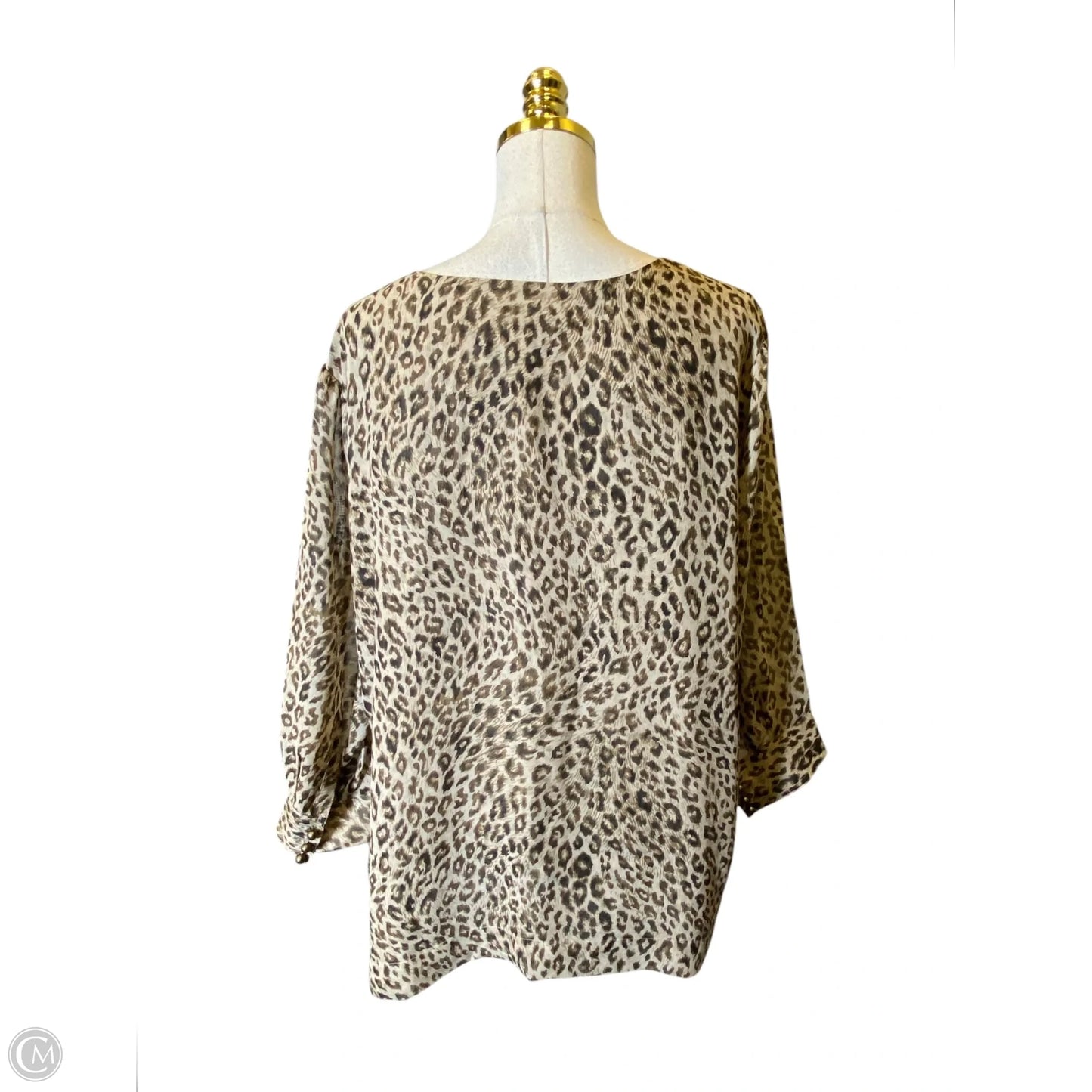 Top Long Sleeve By Chaus In Animal Print, Size: 3x