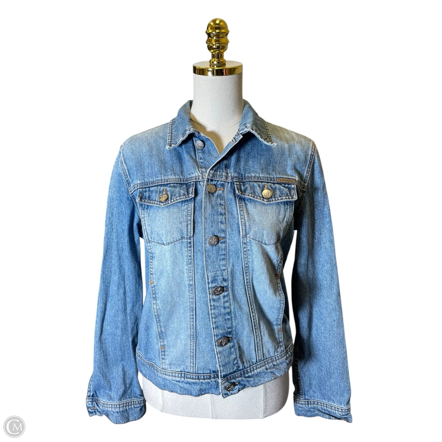 Jacket Denim By Calvin Klein In Blue Denim, Size: M