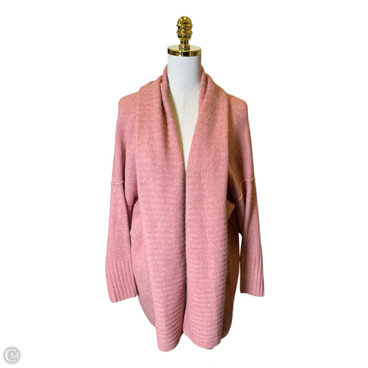 Sweater Cardigan By Knox Rose In Pink, Size: L