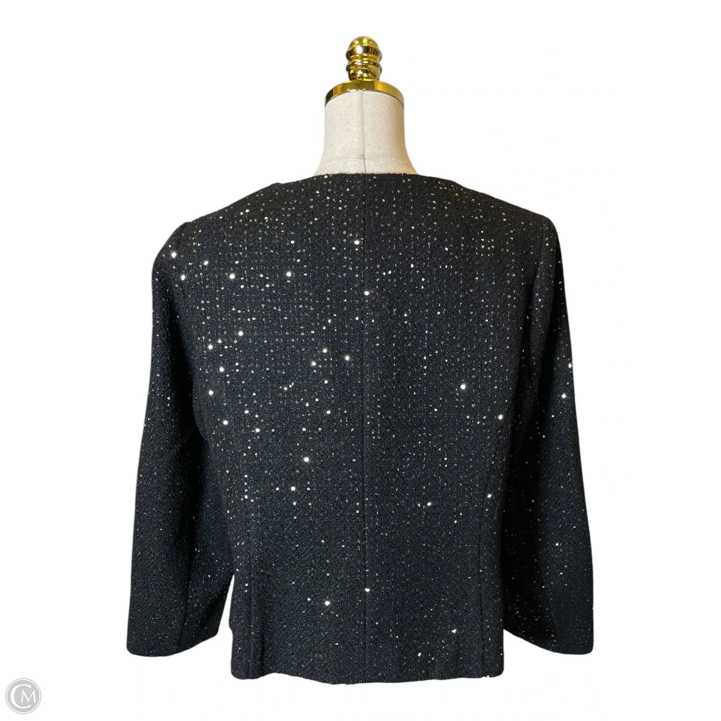 Blazer By Anne Klein In Black & Gold, Size: L