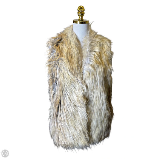 Vest Faux Fur & Sherpa By Grace & Lace In Beige, Size: S