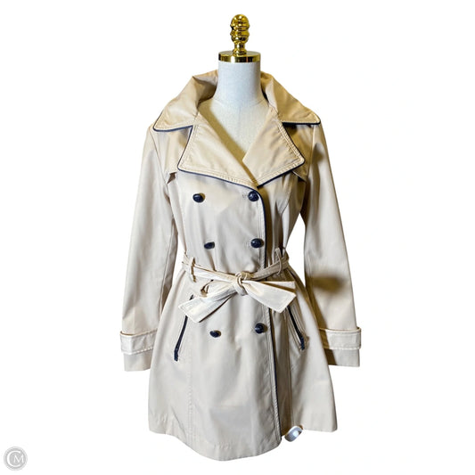 Coat Trench Coat By Guess In Maroon, Size: M