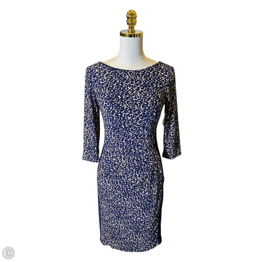 Dress Casual Midi By Lauren Brooke In Blue & Tan, Size: S