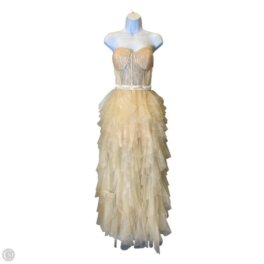 Dress Party Long By Clothes Mentor In Beige, Size: S