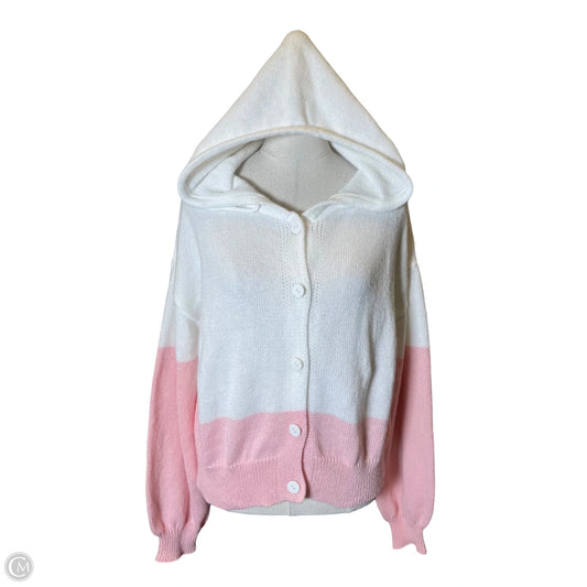 Sweater By Clothes Mentor In Pink & White, Size: Xl