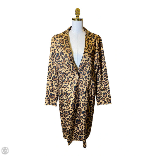 Coat Trench Coat By Clothes Mentor In Animal Print, Size: Xl