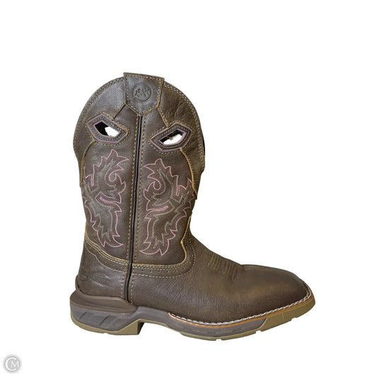 Boots Western By Double-H In Brown & Pink, Size: 9