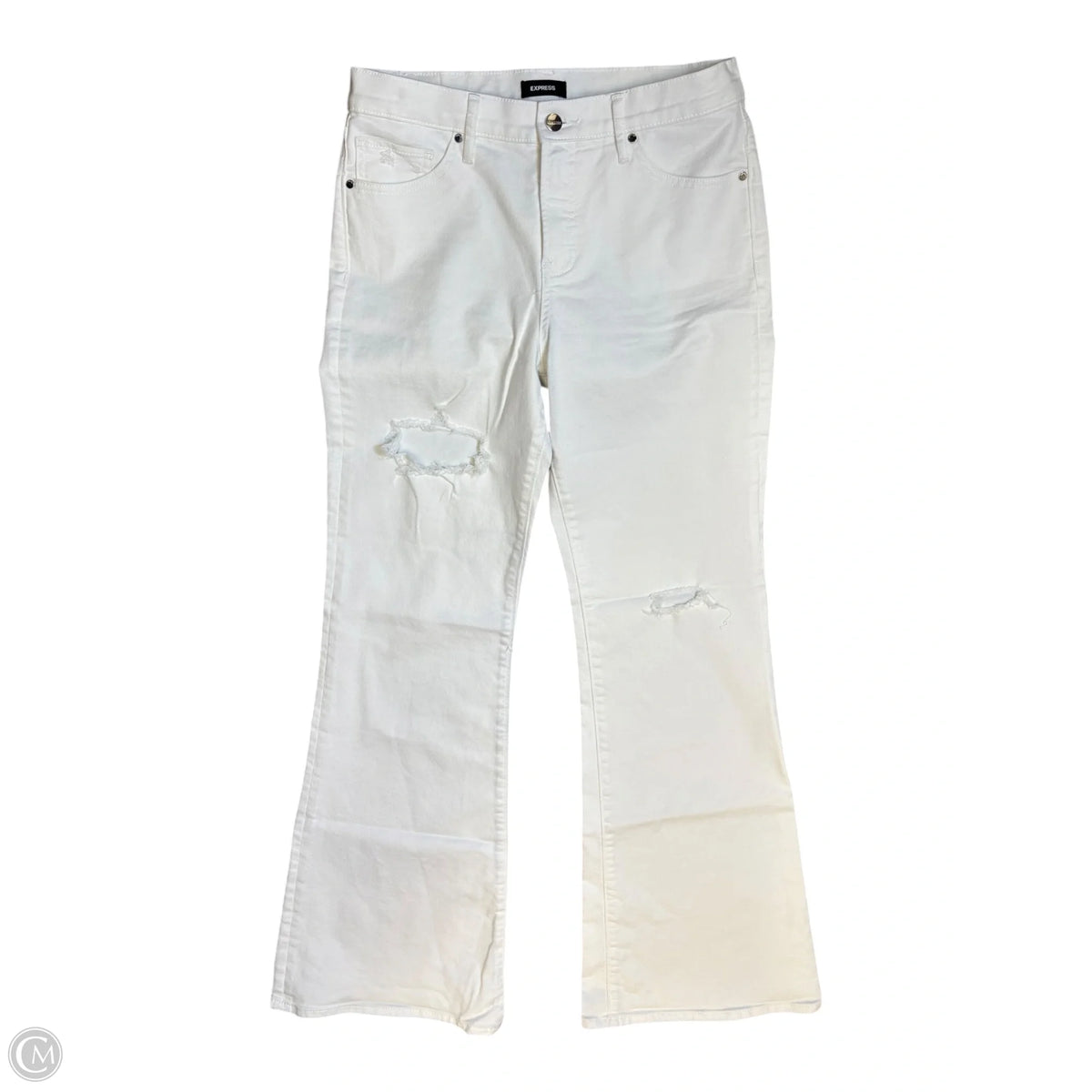 Jeans Flared By Express In White, Size: 8