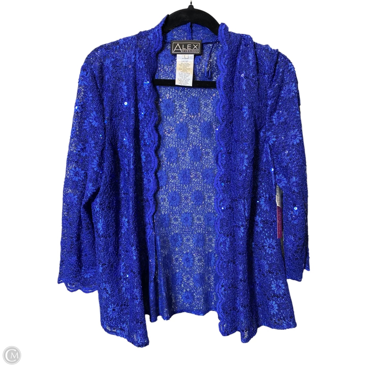Cardigan By Alex Evenings In Blue, Size: L