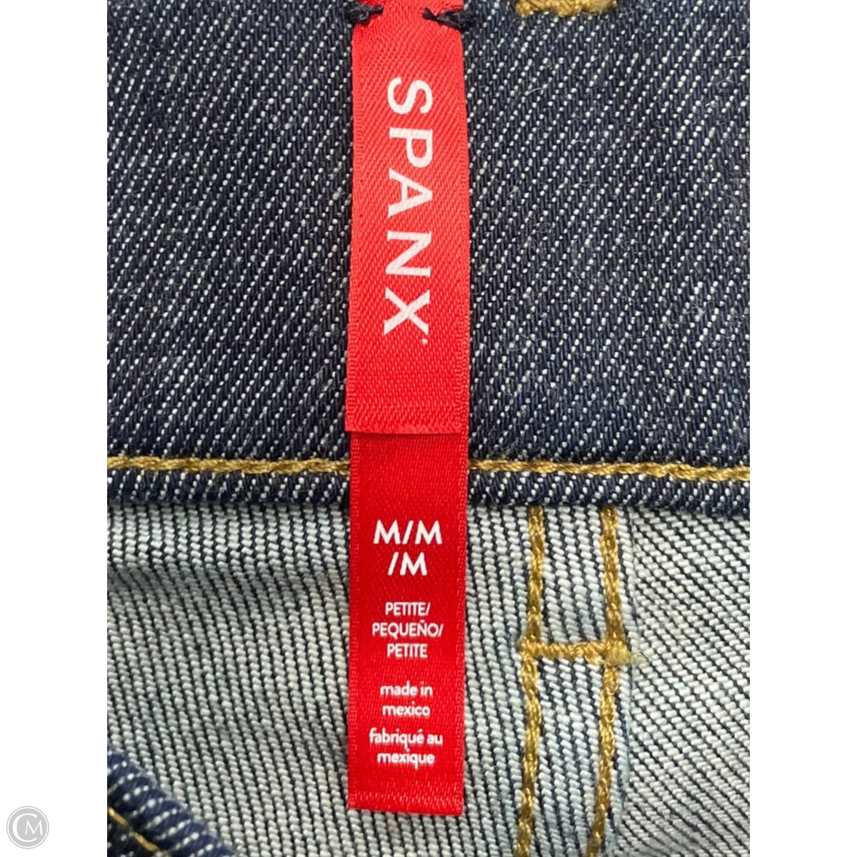 Jeans Cropped By Spanx In Blue Denim, Size: M