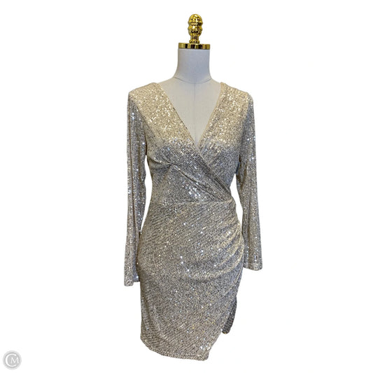 Dress Party Short By Main Strip In Silver & Tan, Size: M