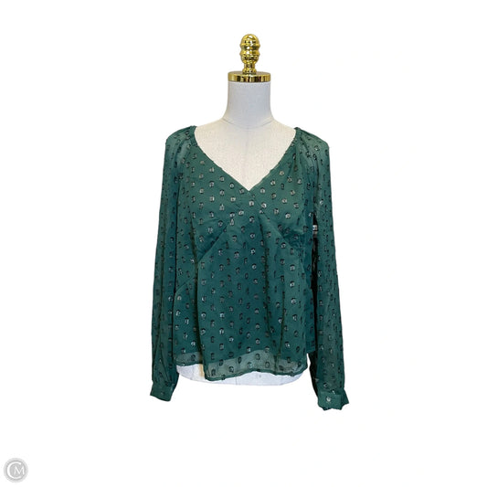 Blouse Long Sleeve By Loft In Green, Size: L