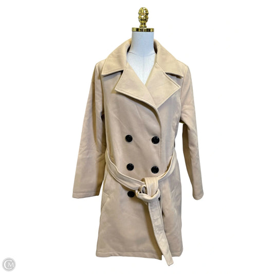Coat Trench Coat By Steve Madden In Beige, Size: L
