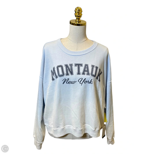 Sweatshirt Crewneck By Hollister In Blue & White, Size: L