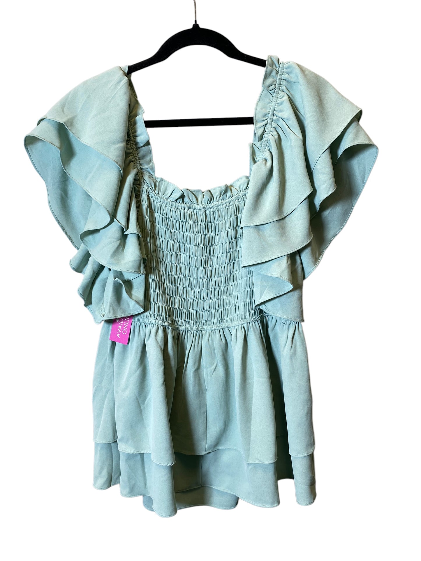 Top Short Sleeve By Bibi In Green, Size: L