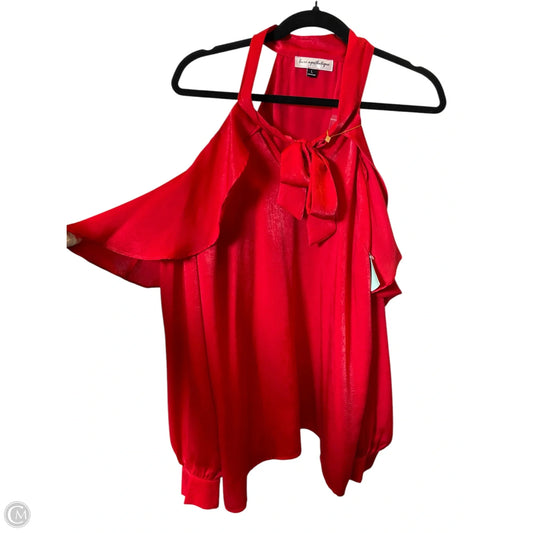 Top Long Sleeve By Luxe In Red, Size: L