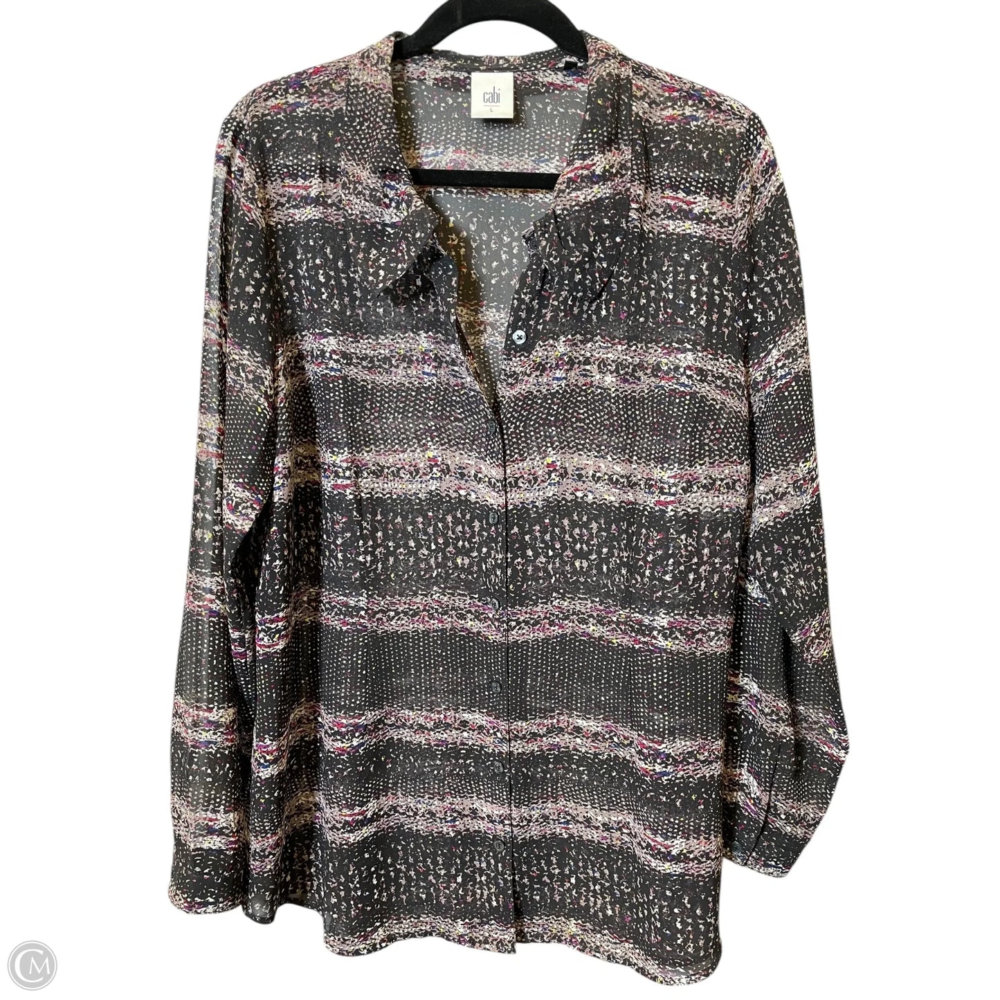 Top Long Sleeve By Cabi In Multi-colored, Size: L
