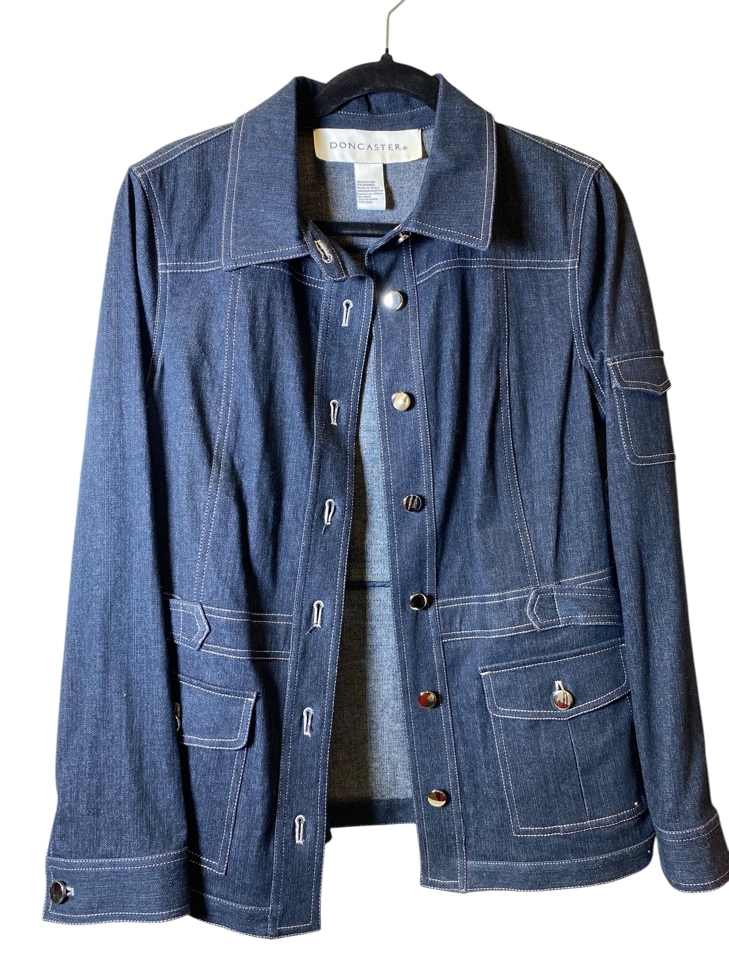 Jacket Denim By Doncaster In Blue, Size: M