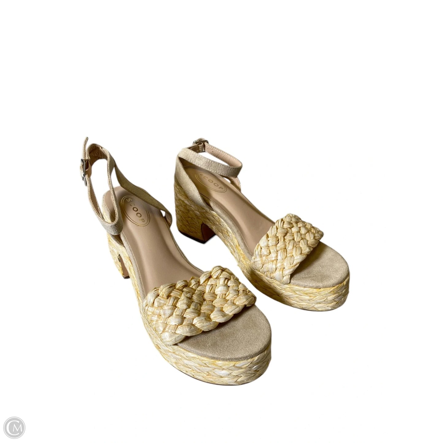 Shoes Heels Block By Scoop In Cream, Size: 9.5