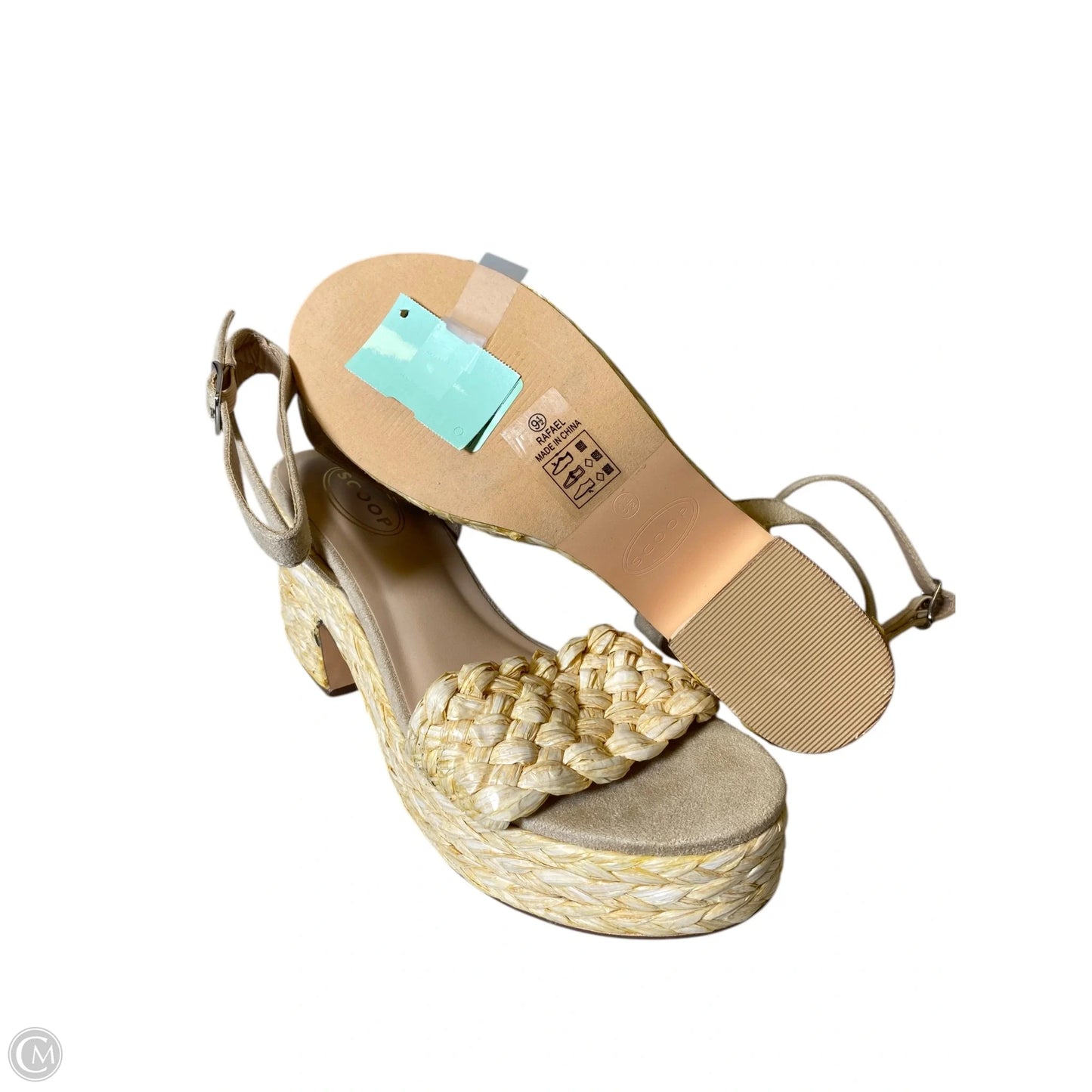 Shoes Heels Block By Scoop In Cream, Size: 9.5