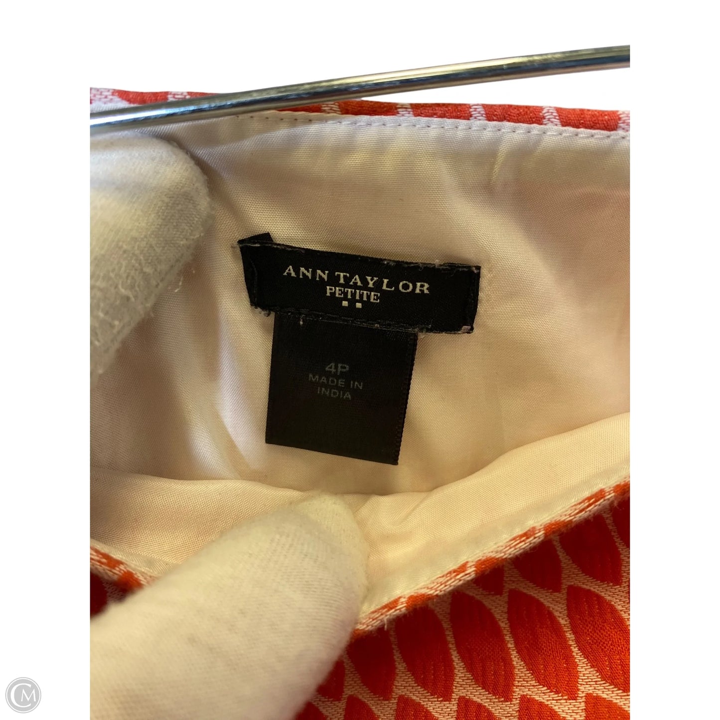 Skirt Mini & Short By Ann Taylor In Orange & White, Size: S