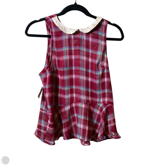 Top Sleeveless By Hollister In Plaid Pattern, Size: S