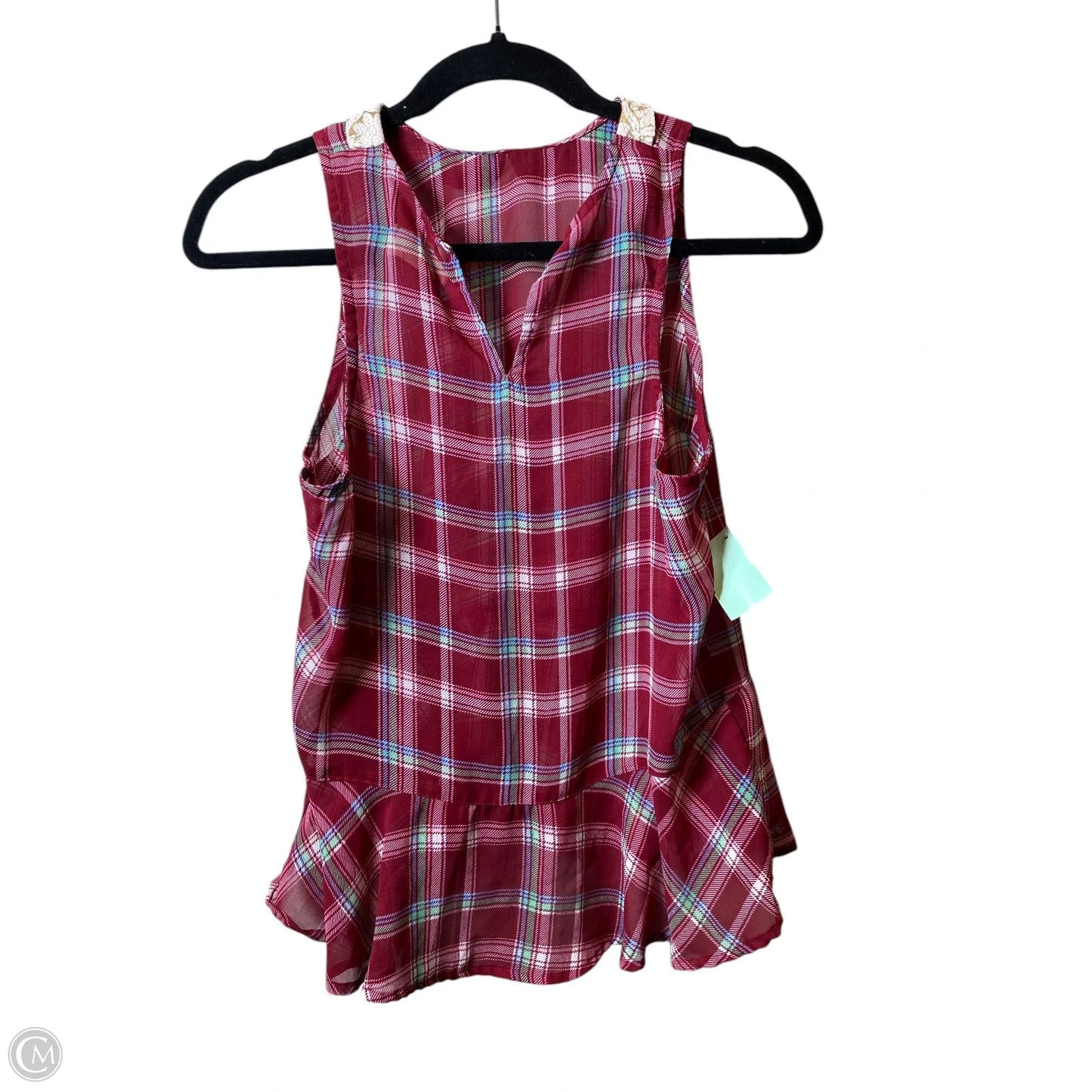 Top Sleeveless By Hollister In Plaid Pattern, Size: S