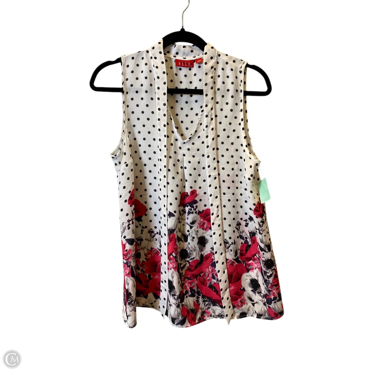 Top Sleeveless By Elle In Polkadot Pattern, Size: M