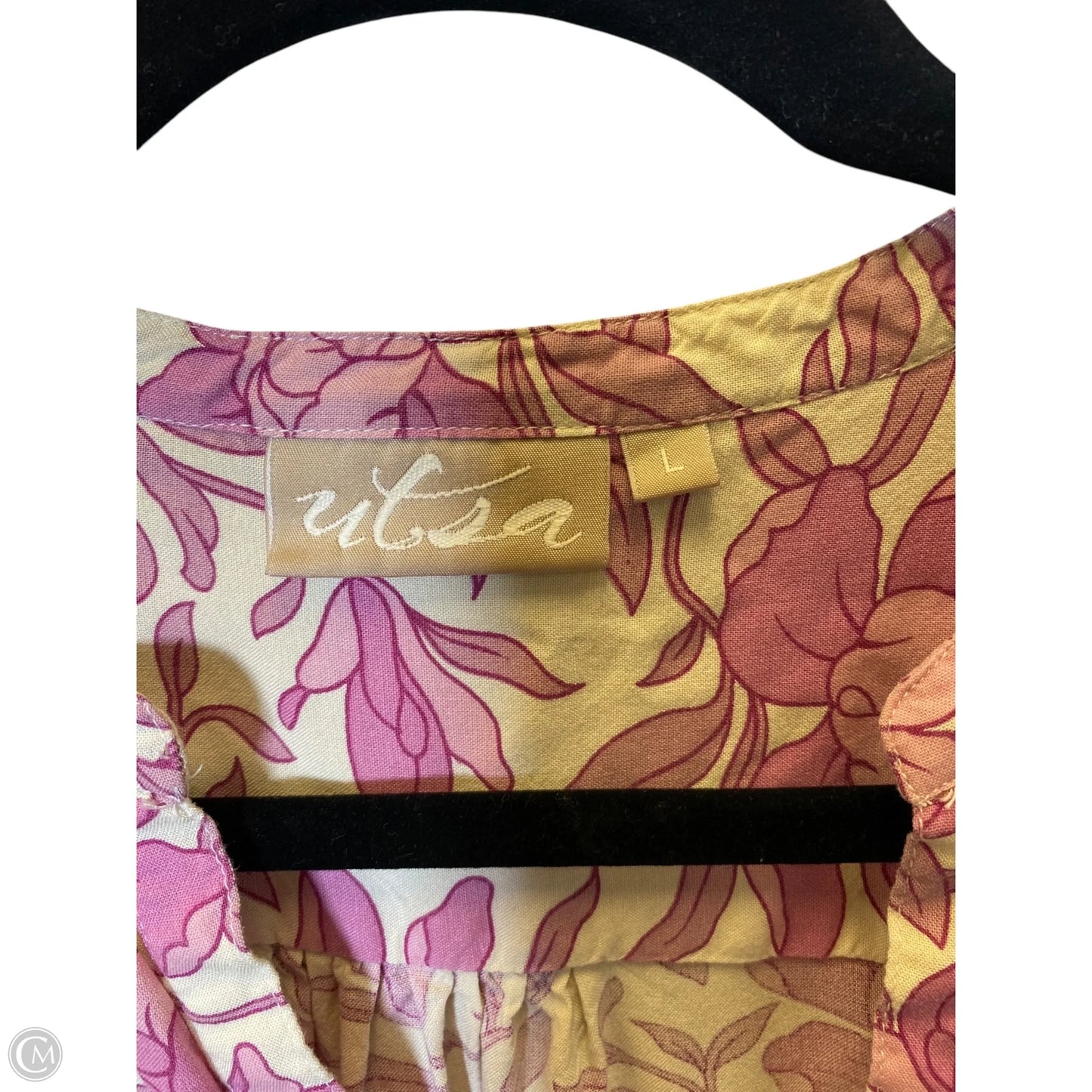 Top 3/4 Sleeve By Clothes Mentor In Floral Print, Size: L