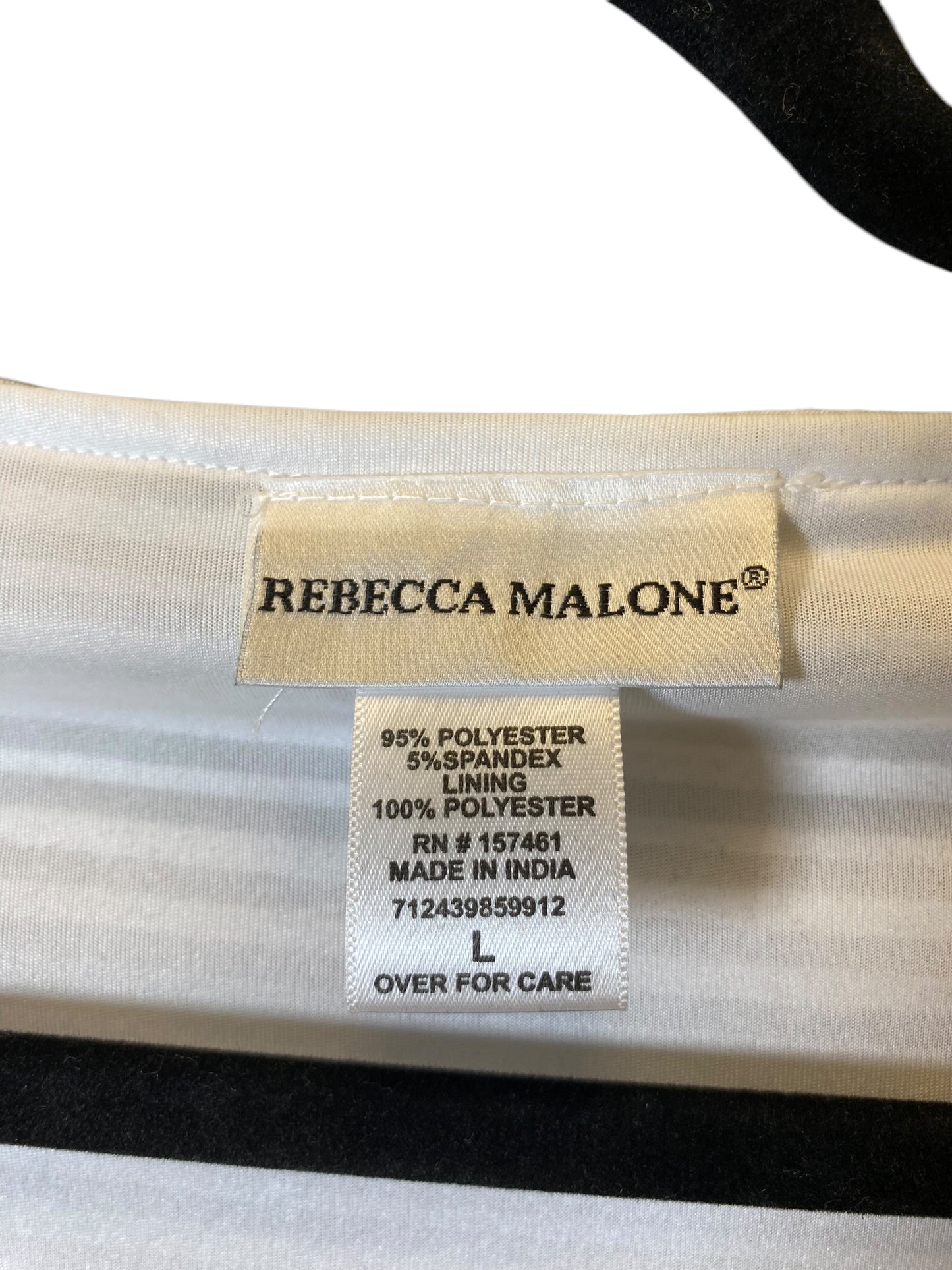 Top Short Sleeve By Rebecca Malone In White, Size: L