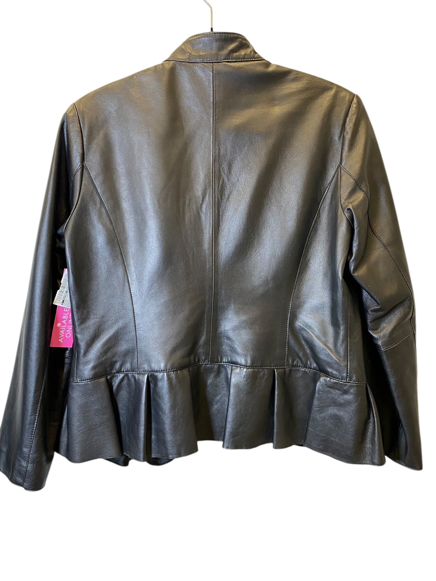 Jacket Leather By Clothes Mentor In Black, Size: M