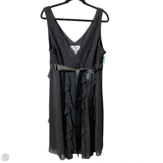 Dress Casual Midi By Jessica Howard In Black, Size: 2x