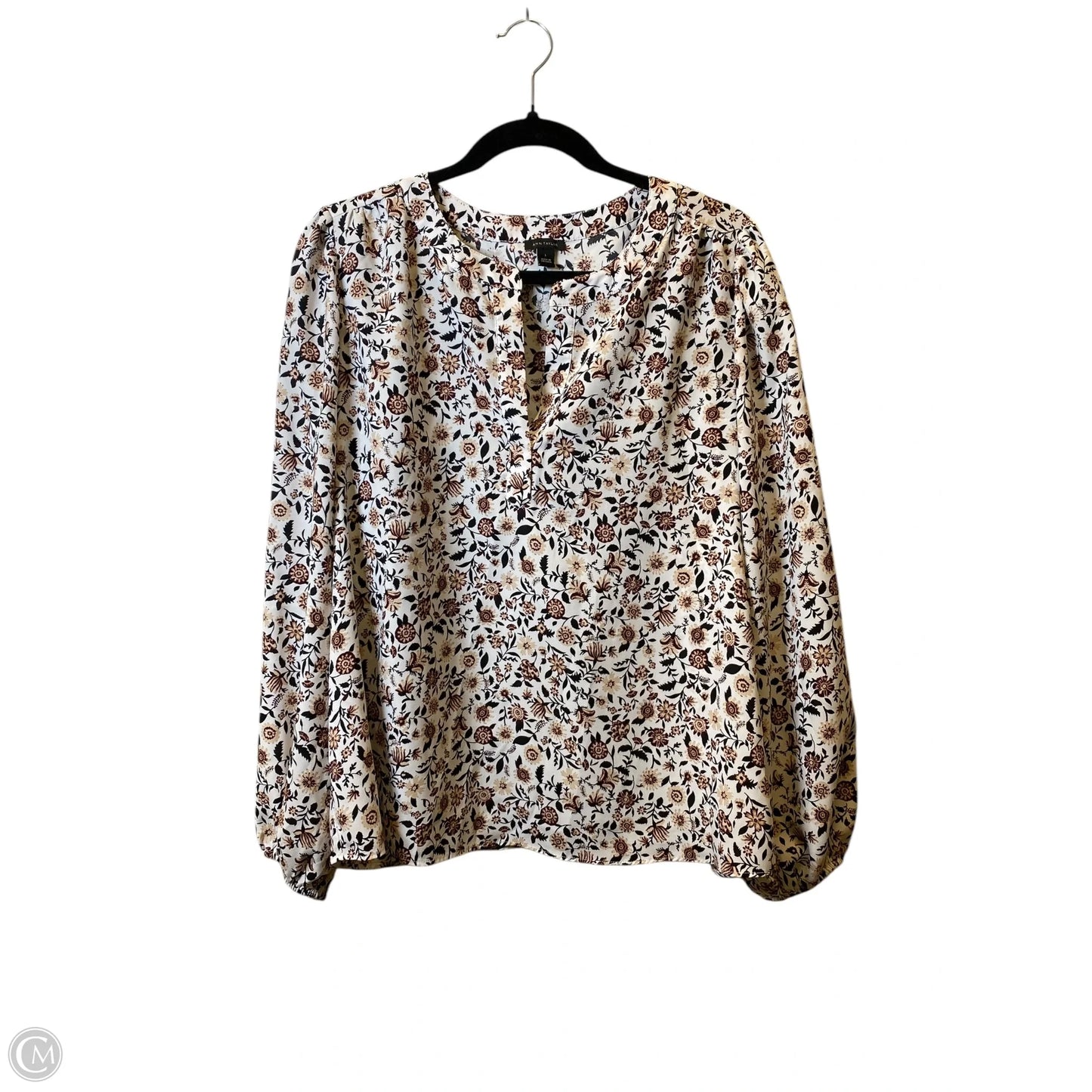 Top Long Sleeve By Ann Taylor In Floral Print, Size: L