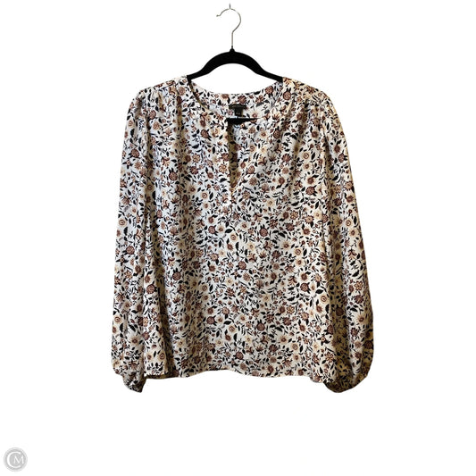 Top Long Sleeve By Ann Taylor In Floral Print, Size: L