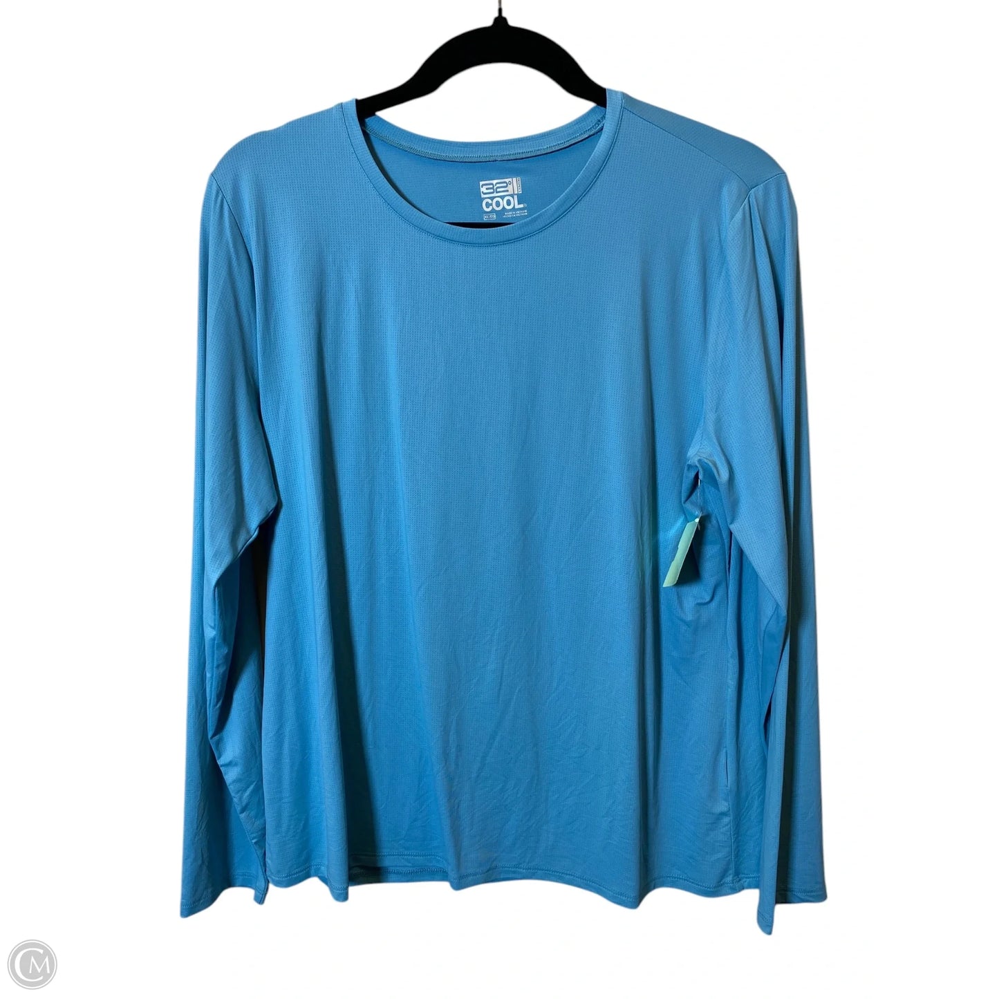 Athletic Top Long Sleeve Collar By 32 Degrees In Aqua, Size: Xl