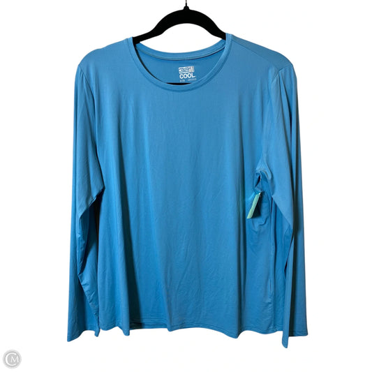 Athletic Top Long Sleeve Collar By 32 Degrees In Aqua, Size: Xl