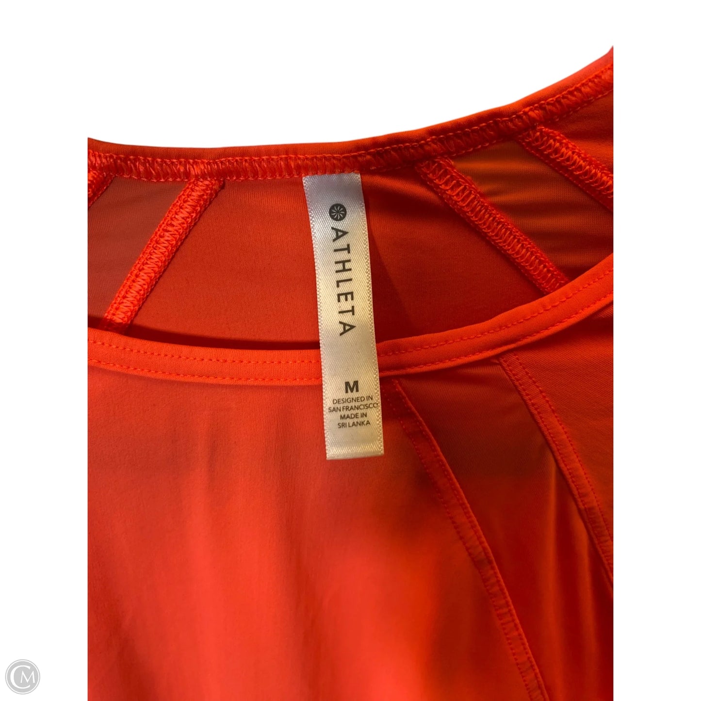 Athletic Top Short Sleeve By Athleta In Orange, Size: M