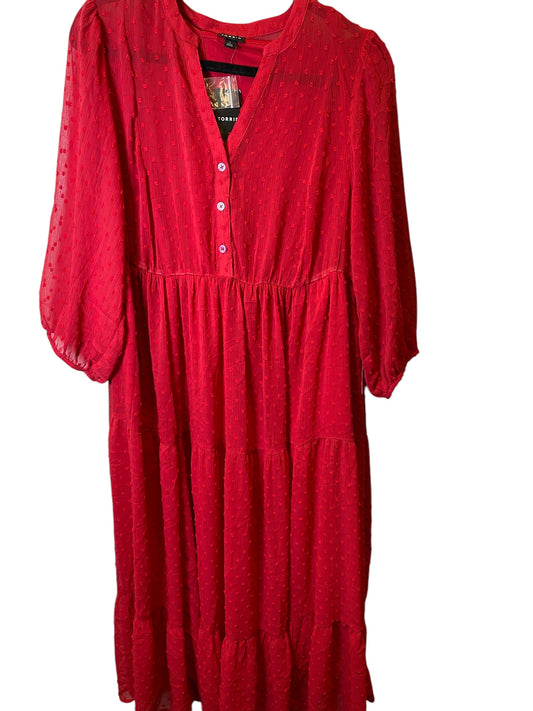 Dress Casual Midi By Torrid In Red, Size: 1x