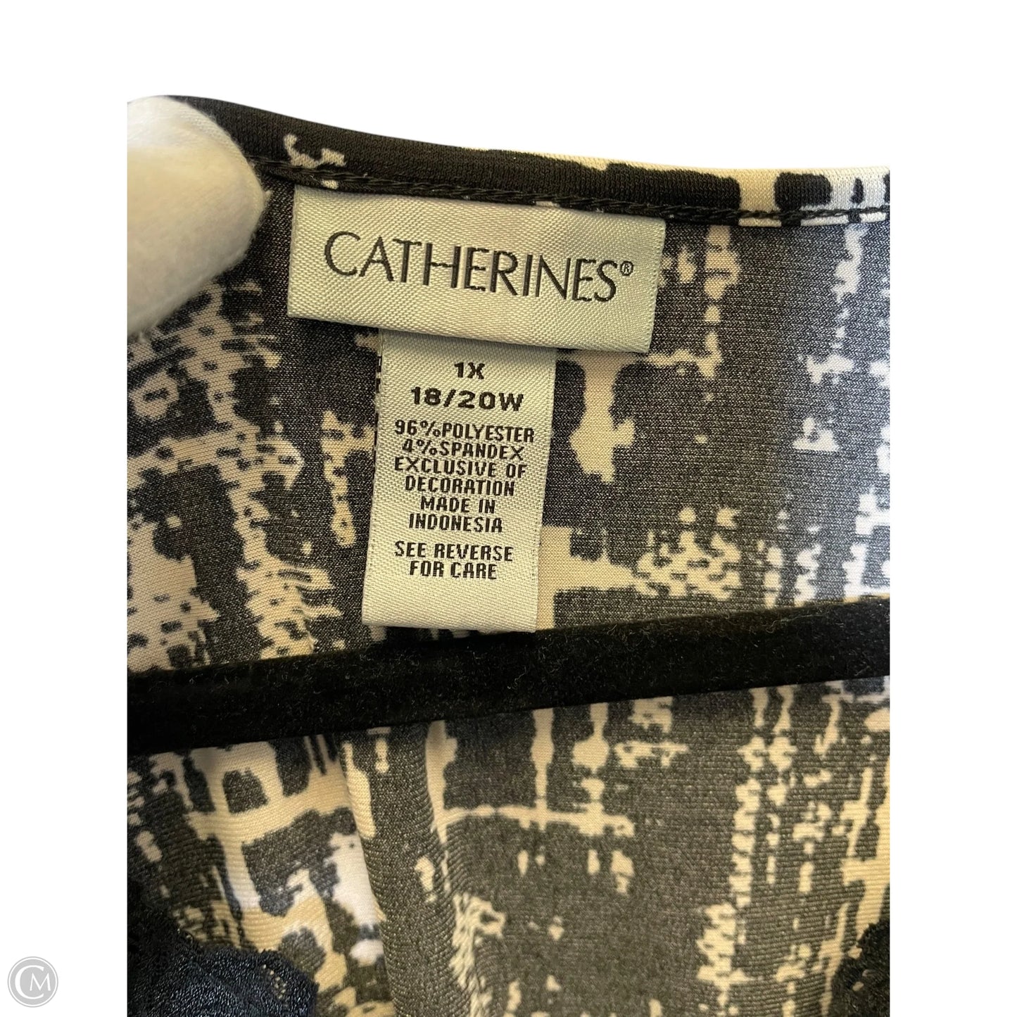 Top Sleeveless By Catherines In Black & Cream, Size: Xl