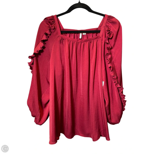 Top Long Sleeve By Clothes Mentor In Red, Size: Xl