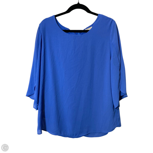 Top 3/4 Sleeve By Clothes Mentor In Blue, Size: Xl
