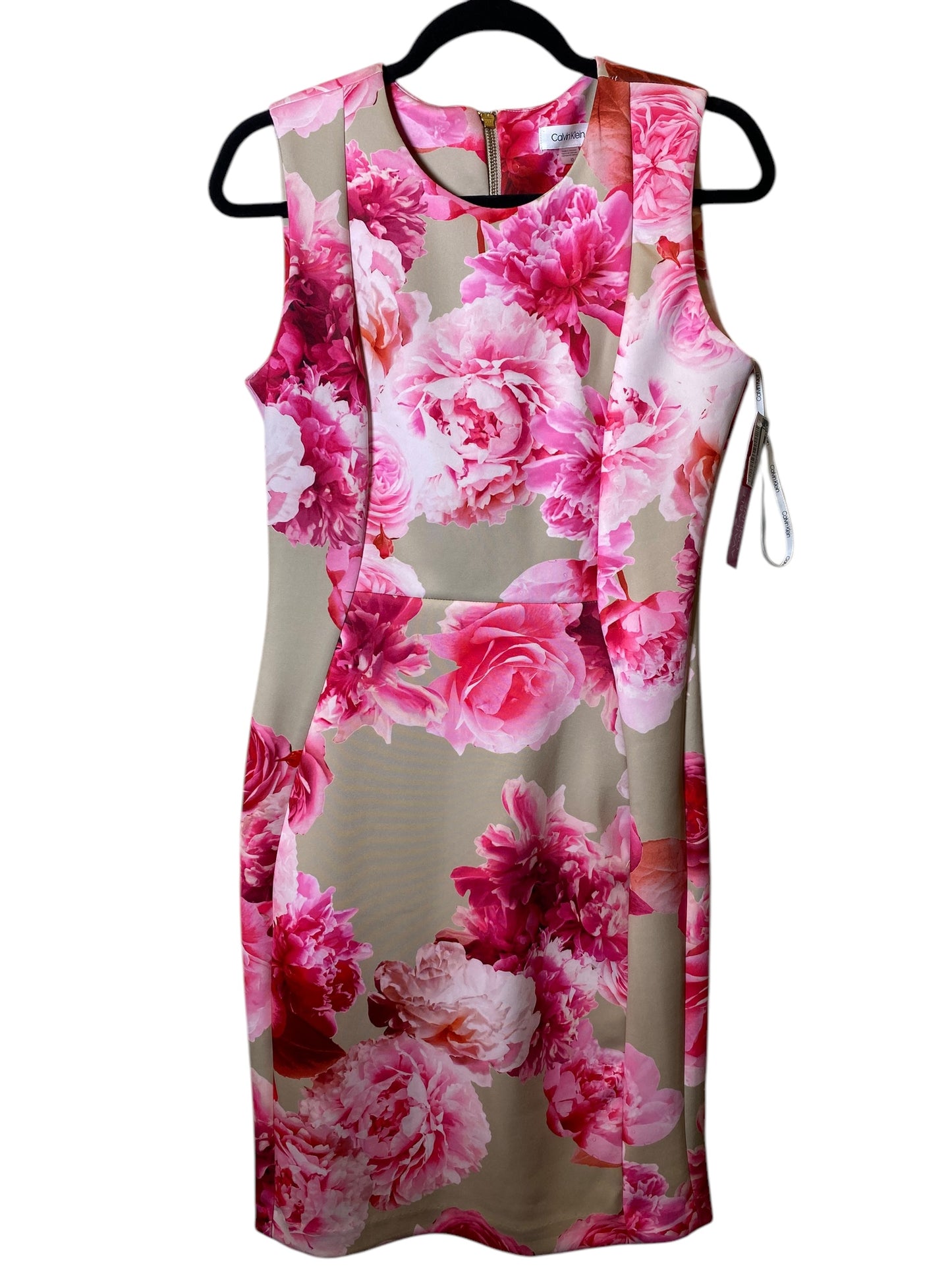 Dress Casual Midi By Calvin Klein In Floral Print, Size: M