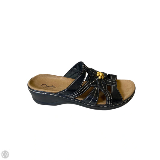Shoes Heels Wedge By Clarks In Brown, Size: 9.5