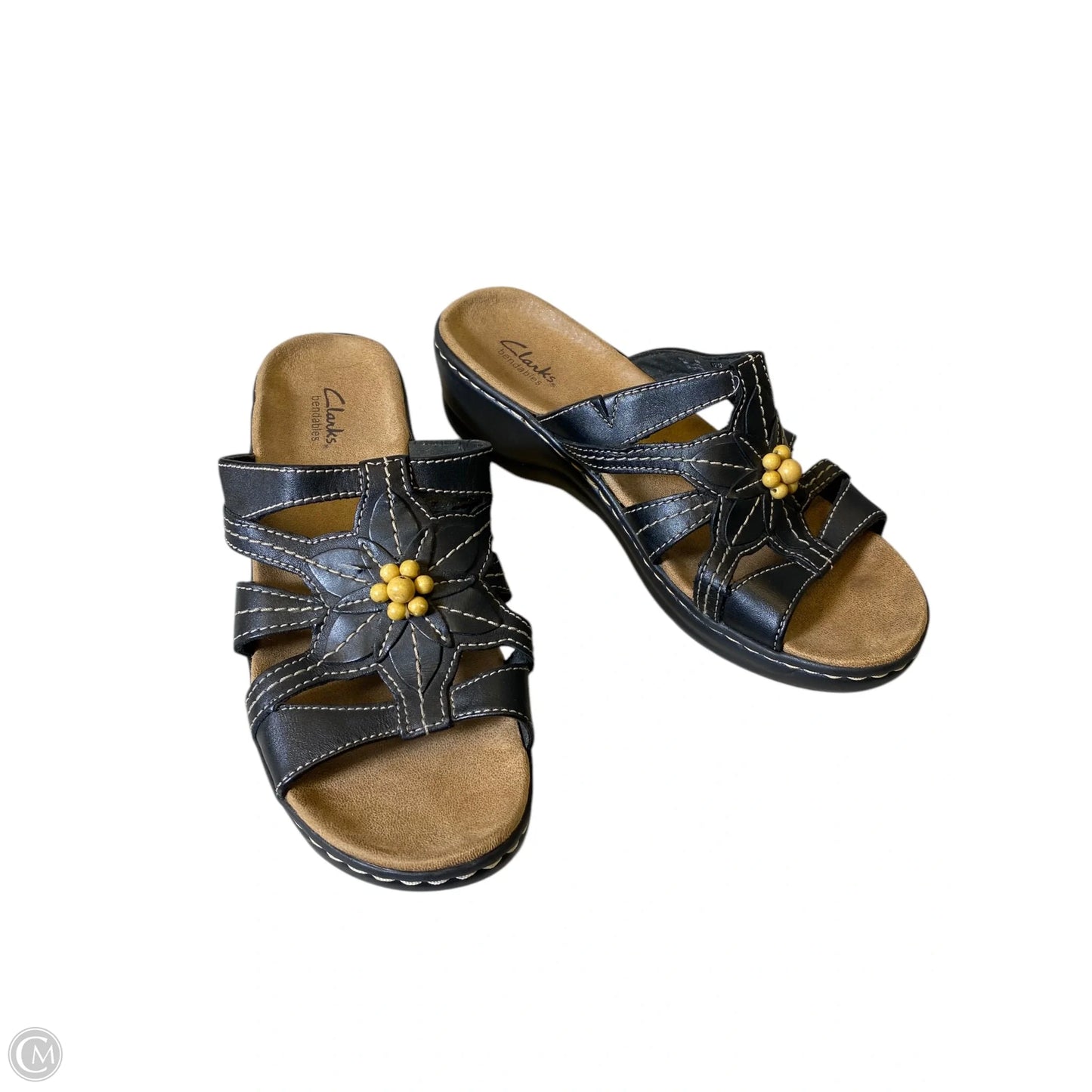 Shoes Heels Wedge By Clarks In Brown, Size: 9.5