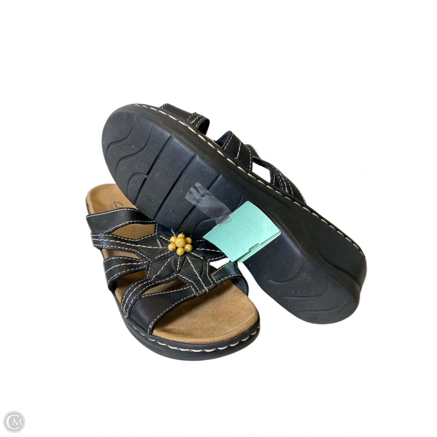 Shoes Heels Wedge By Clarks In Brown, Size: 9.5