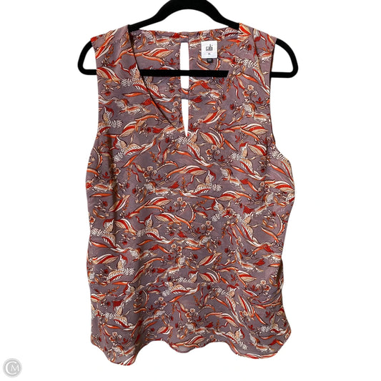 Top Sleeveless By Cabi In Floral Print, Size: Xl