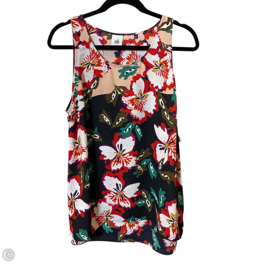 Top Sleeveless By Cabi In Floral Print, Size: L