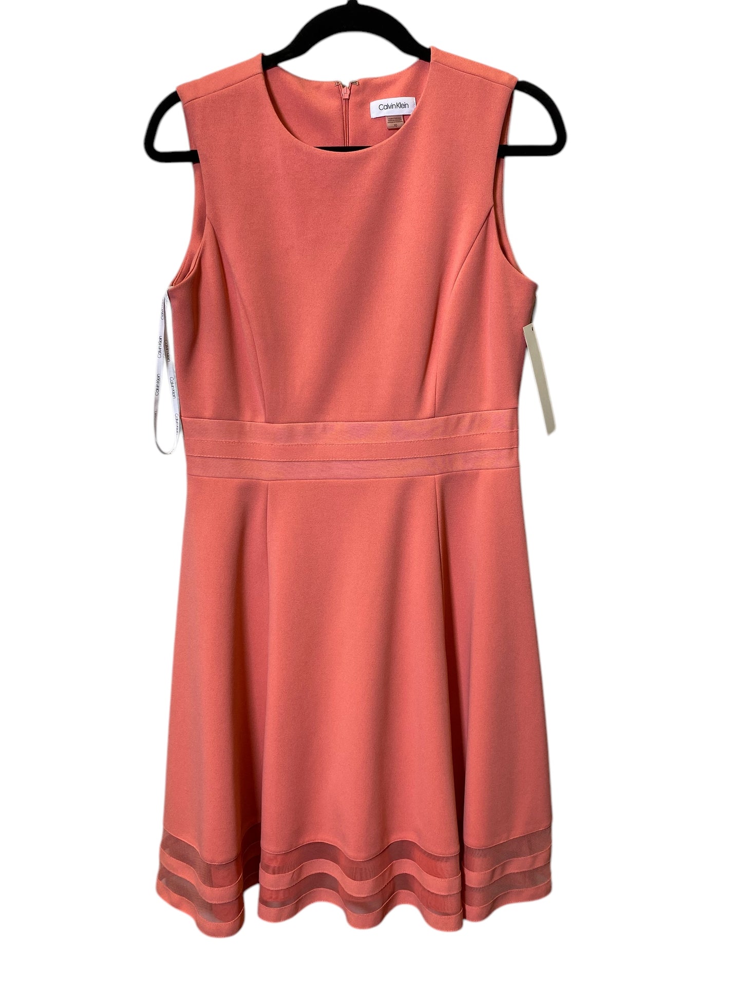 Dress Casual Midi By Calvin Klein In Orange, Size: 10