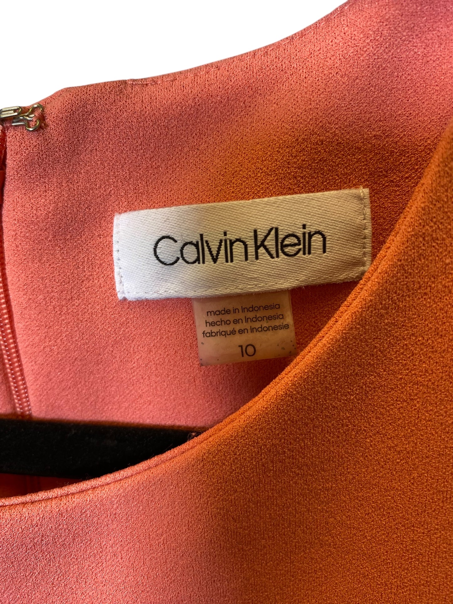 Dress Casual Midi By Calvin Klein In Orange, Size: 10